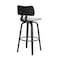Armen Living Pico 30" Swivel Black Wood Bar Stool in Light Gray Fabric with Black Metal LCPIBABLKLTGR30 - alternate 8
